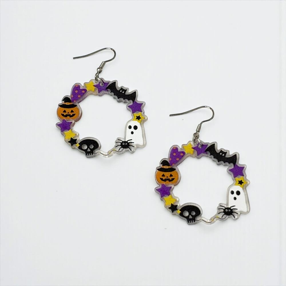 Acrylic Halloween Charm Dangle Earrings